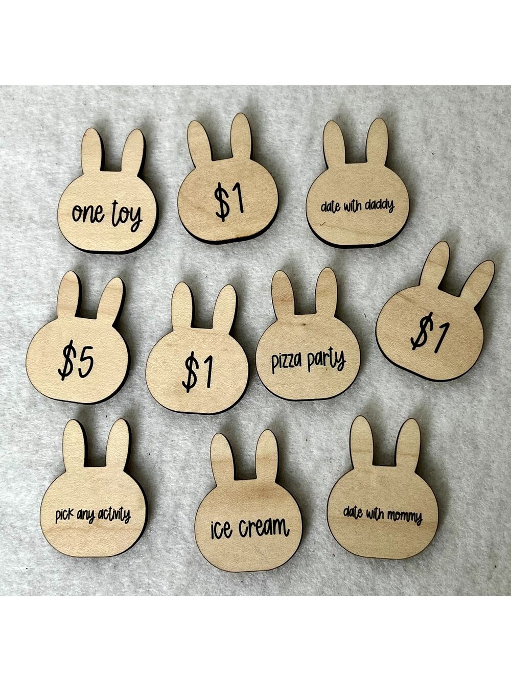 Set of 10 Easter Egg Hunt Tokens
